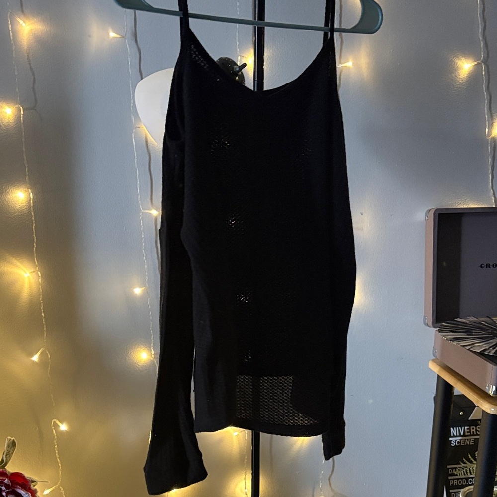 SHEIN Black Mesh Camisole Top